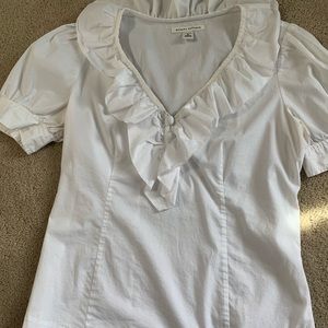 Banana Republic ruffle blouse white 4